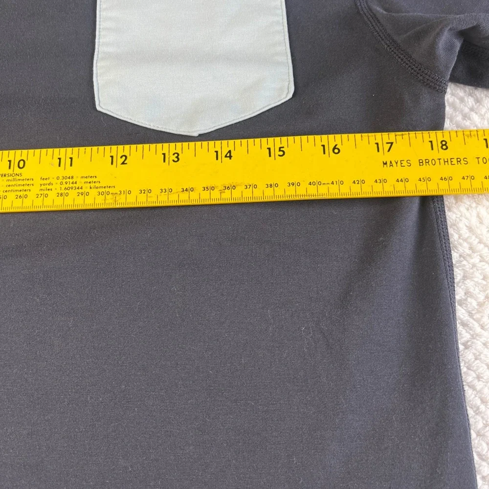 BYLT Premium Basics Drop Cut Lux Pocket T-Shirt Mens Small Navy Blue S/S Tee‎